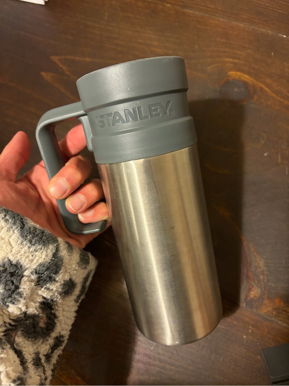 Stanley Stainless Steel Travel Mug in Gray and Silver